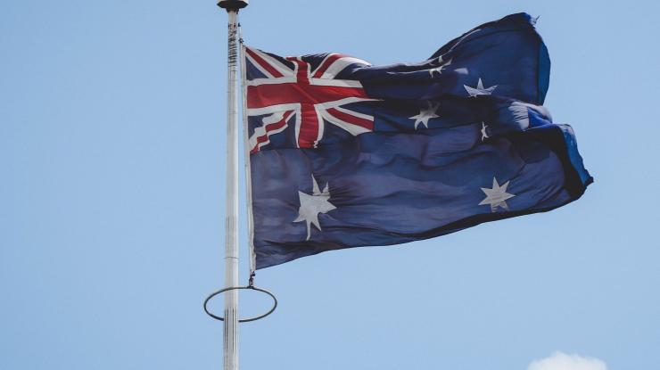 Australia flag flying
